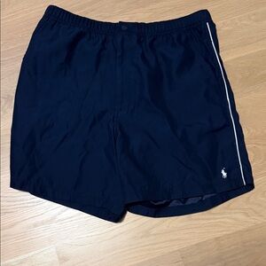 Polo by Ralph Lauren Navy Swim Trunks with White Piping